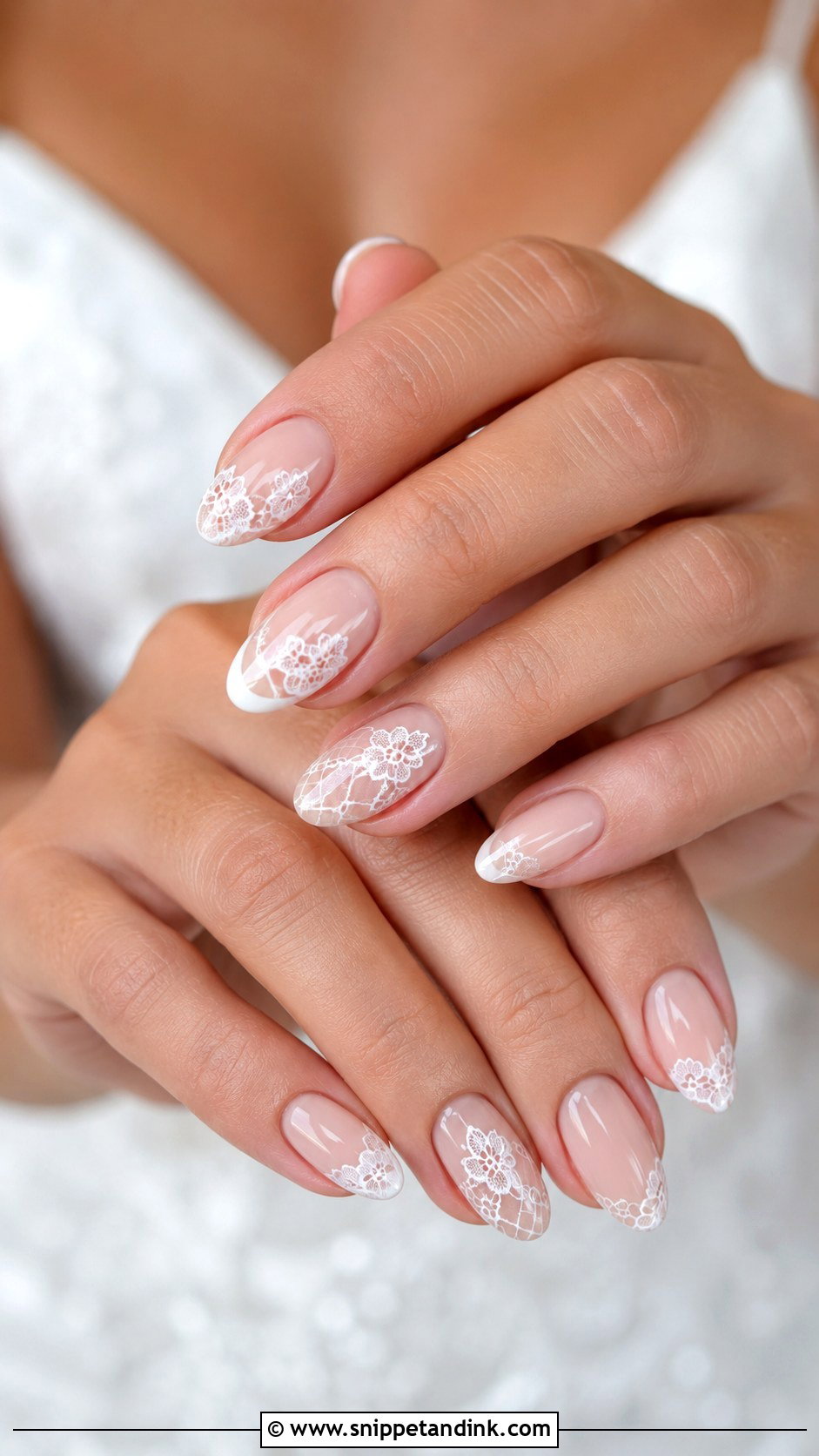 Lace Bridal Nails - Snippet and Ink - 20 Bridal Wedding Nail Designs