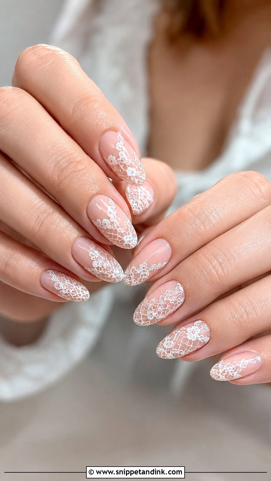 Lace Bridal Nails - Snippet and Ink - 20 Classic Bridal Nails