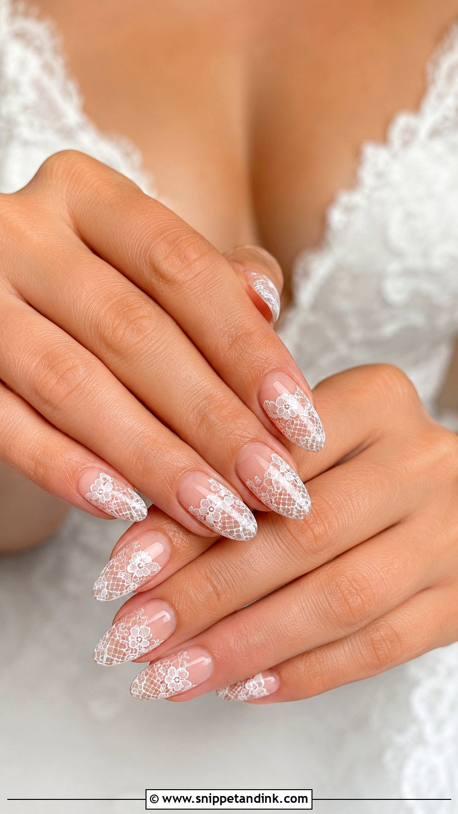 Lace Bridal Nails - Snippet and Ink - 20 Bridal Nail Design Ideas