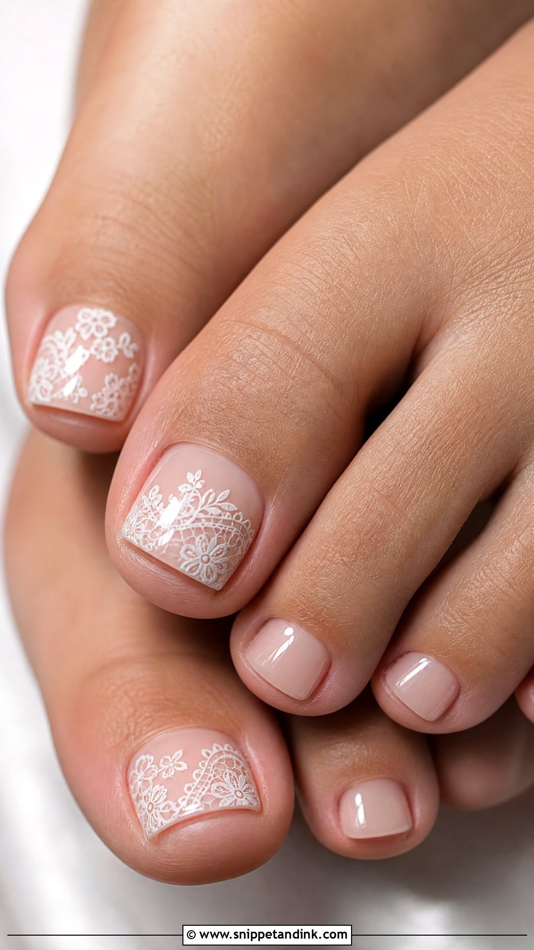 Lace Bridal Toe Nails - Snippet and Ink - 25 Bridal Toe Nails Wedding