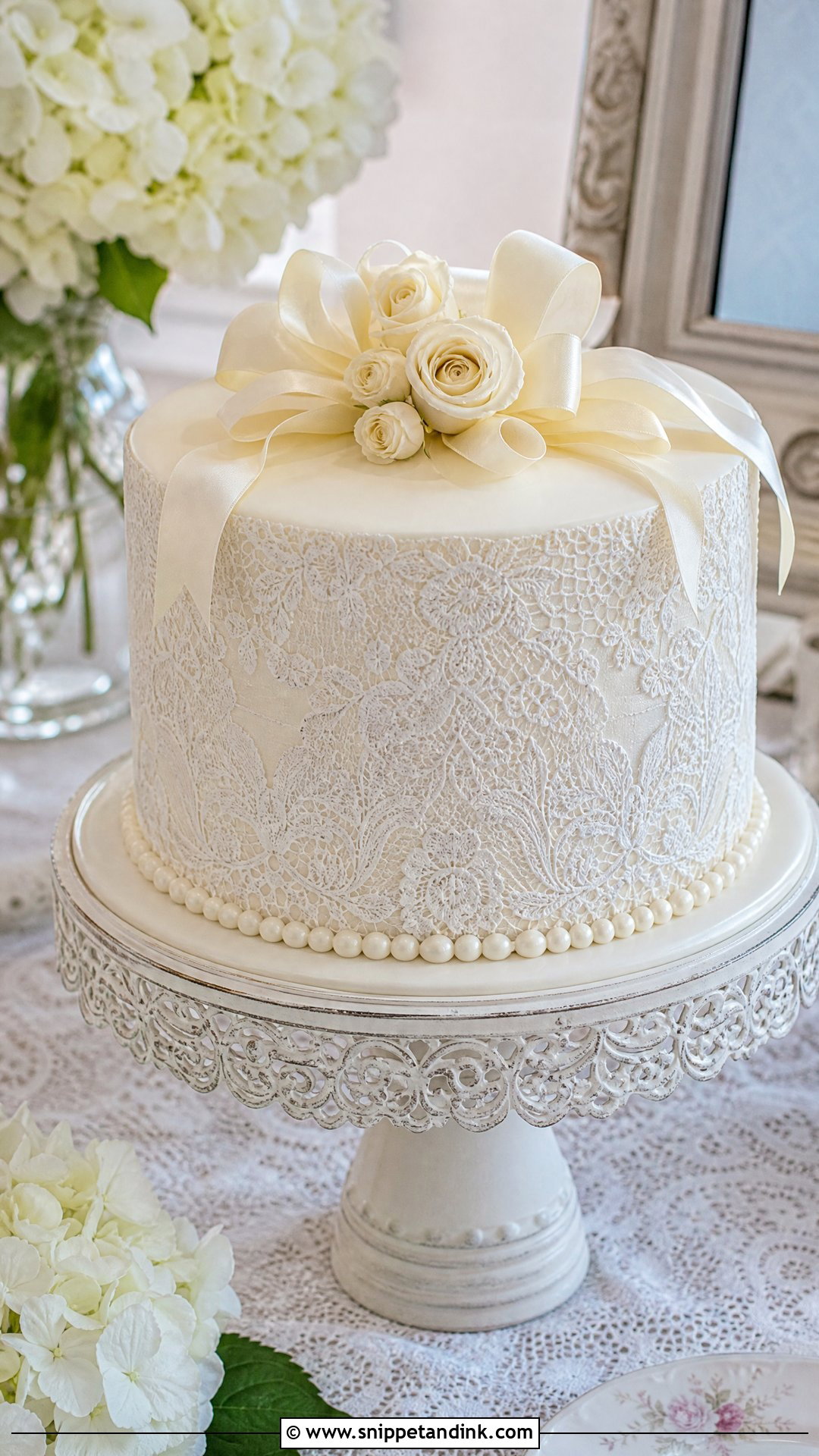 Lace Bride Cake - Snippet and Ink - 25 Bride Cake Ideas