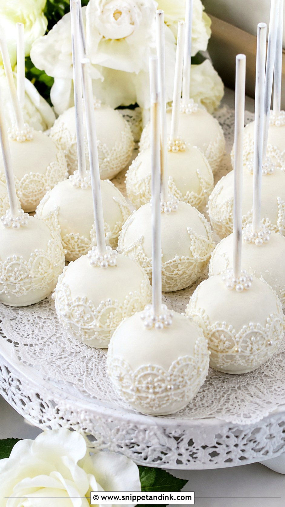 Lace Bride Cake Pops - Snippet and Ink - 35 Bride Cake Pops