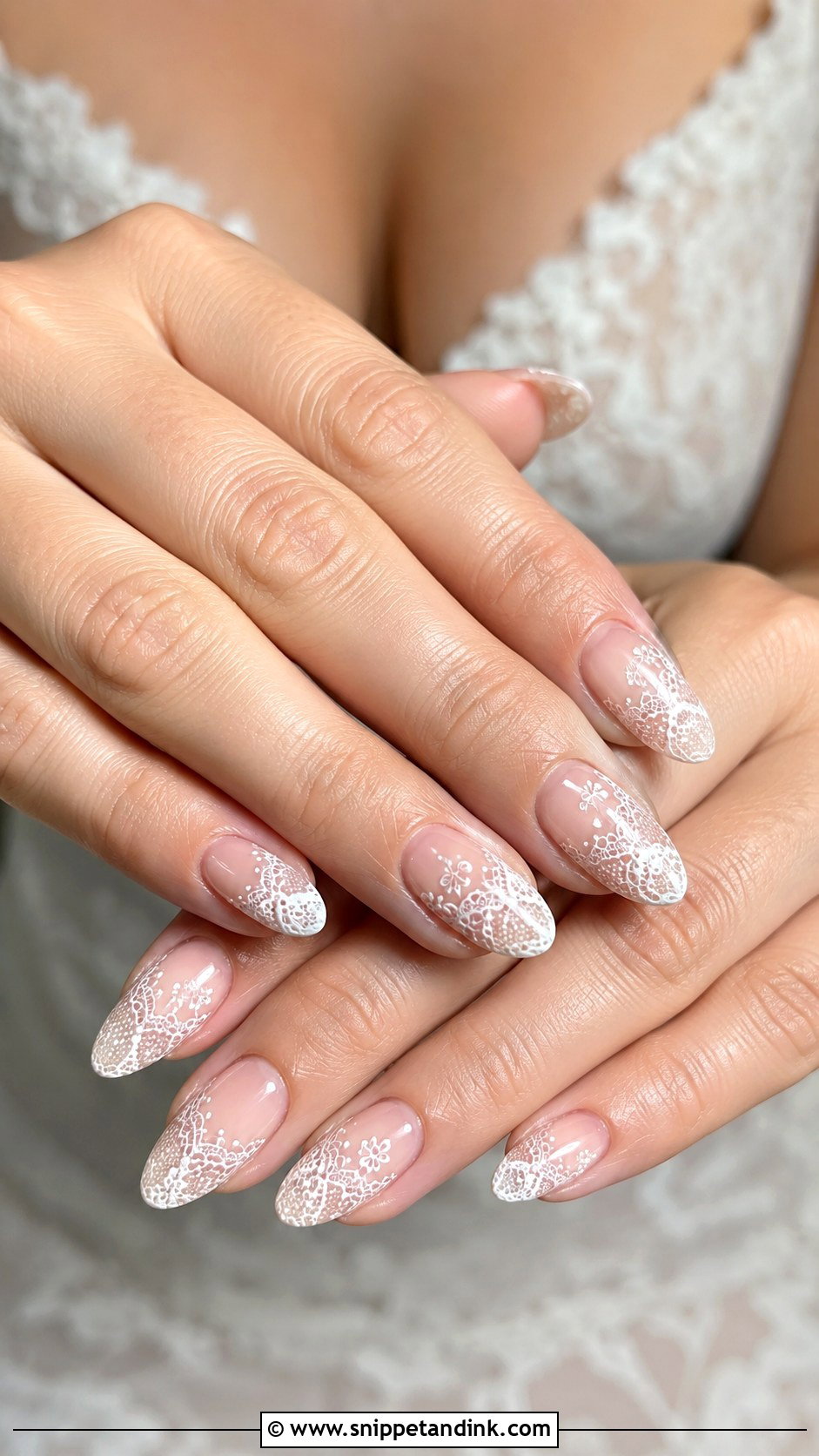 Lace Bride Nail Extension - Snippet and Ink - 20 Nail Extension for Bride Ideas