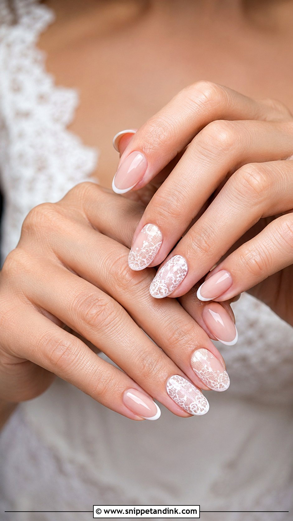Lace Bride Nail Extensions - Snippet and Ink - 20 Bride Nail Extension Designs