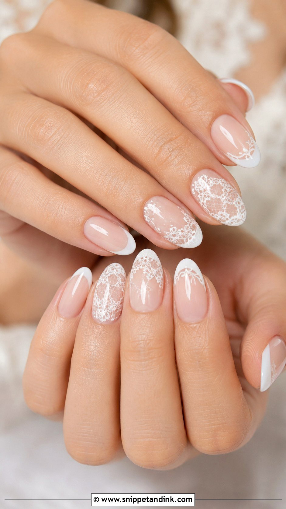Lace Bride Nails - Snippet and Ink - 20 Bride Nails 2025