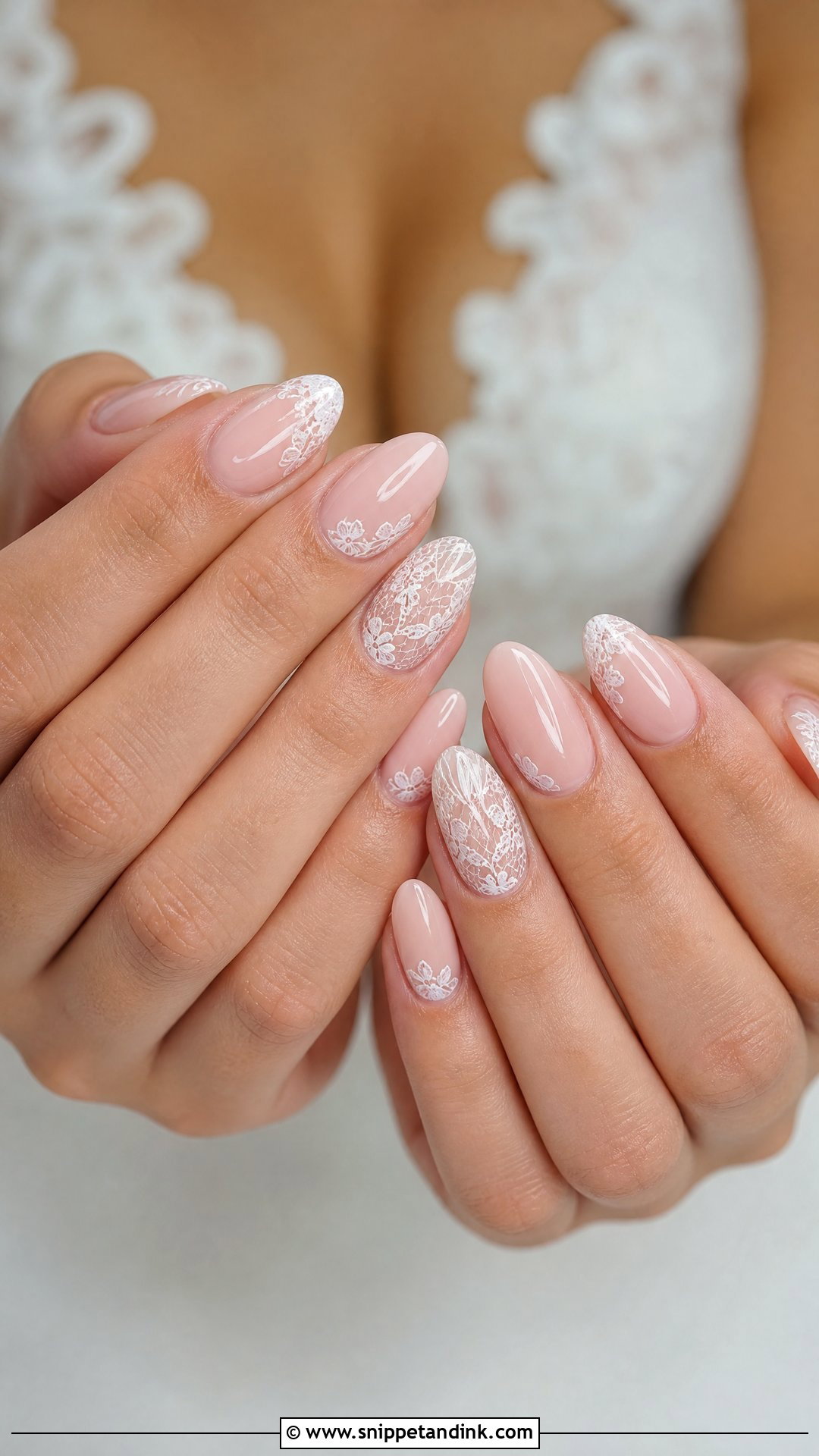 Lace Bride Nails - Snippet and Ink - 25 Nail Bride Wedding Ideas