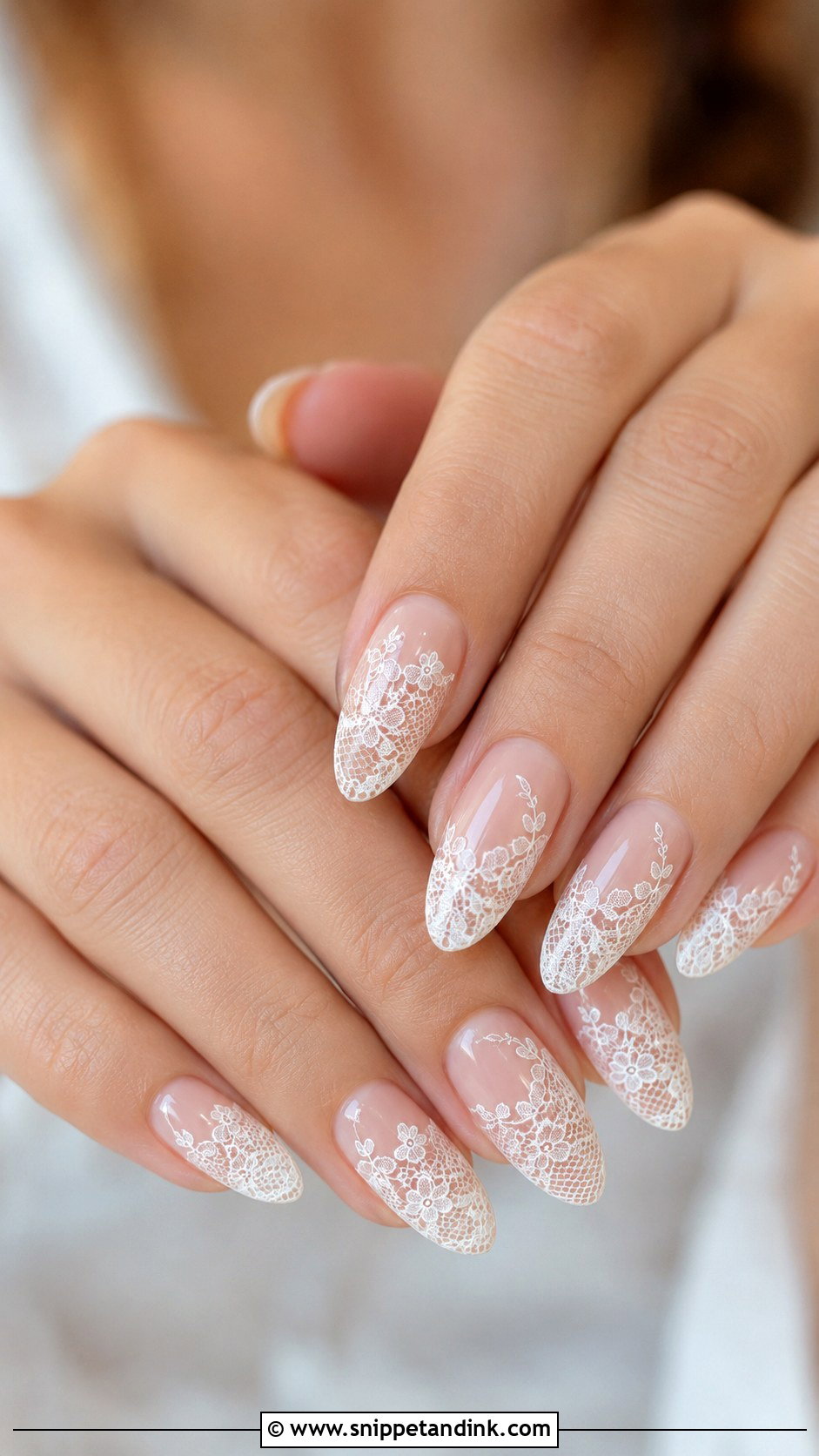 Lace Bride Nails - Snippet and Ink - 30 Nails for the Bride Wedding