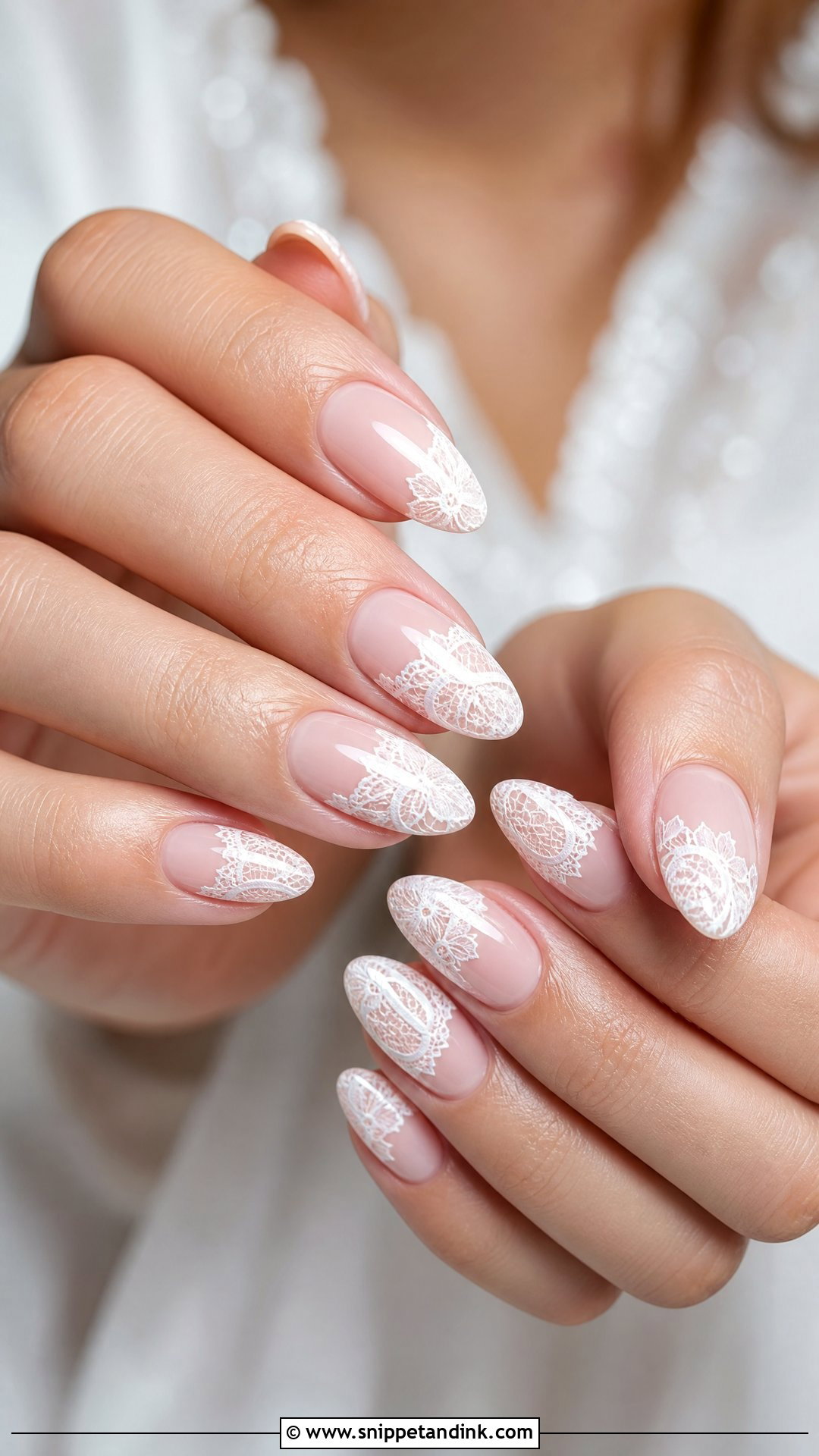 Lace Bride Nails - Snippet and Ink - 35 Bride Nails