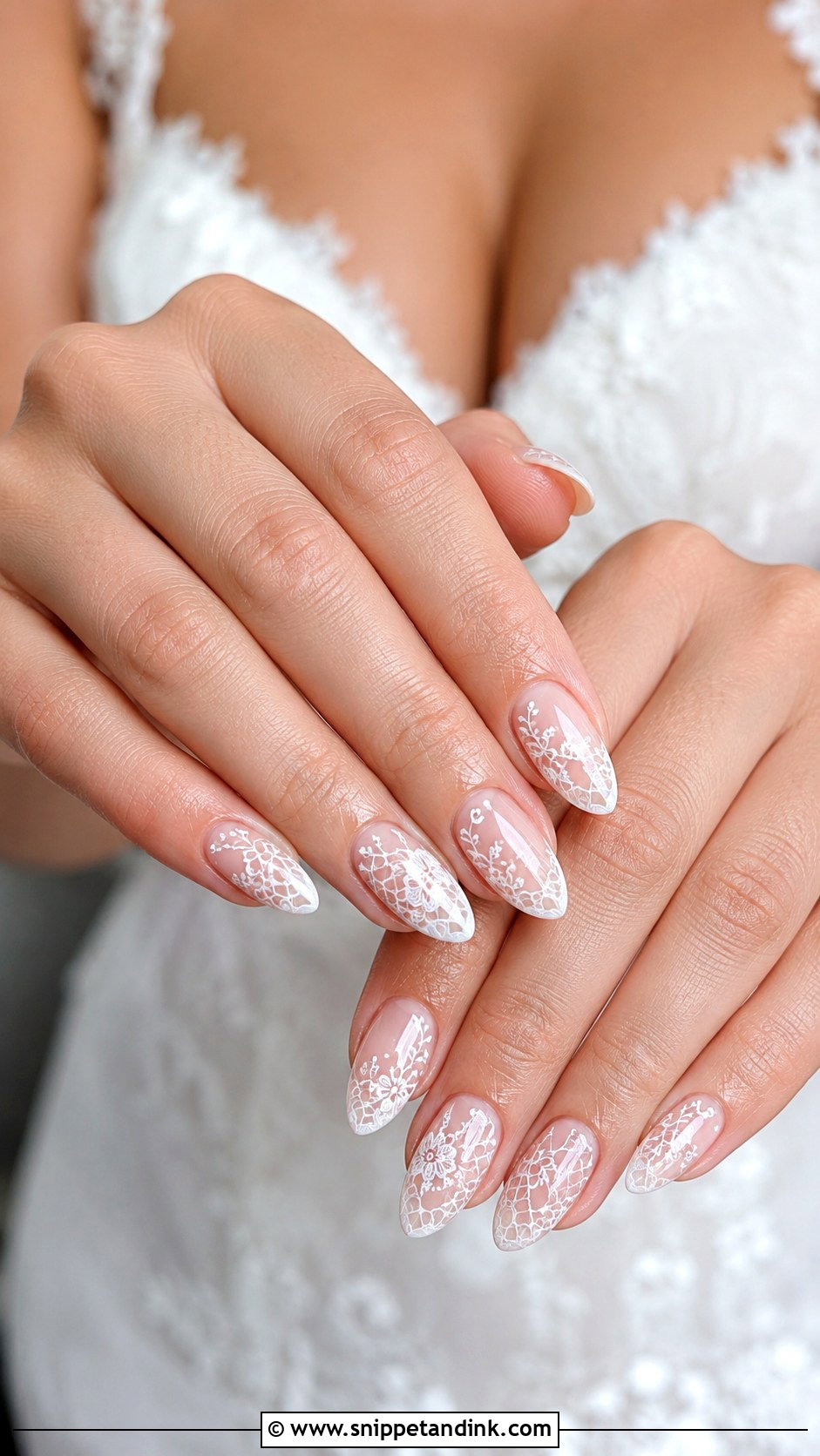Lace Bride Wedding Nails - Snippet and Ink - 30 Bride's Nails Wedding