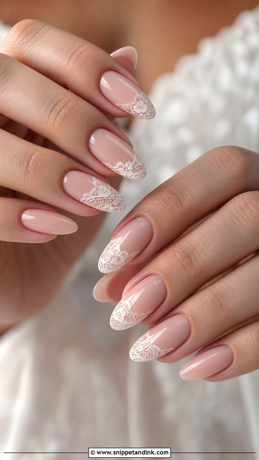 Lace Bridesmaid Nails - Snippet and Ink - 25 Bridesmaid Wedding Nails Design