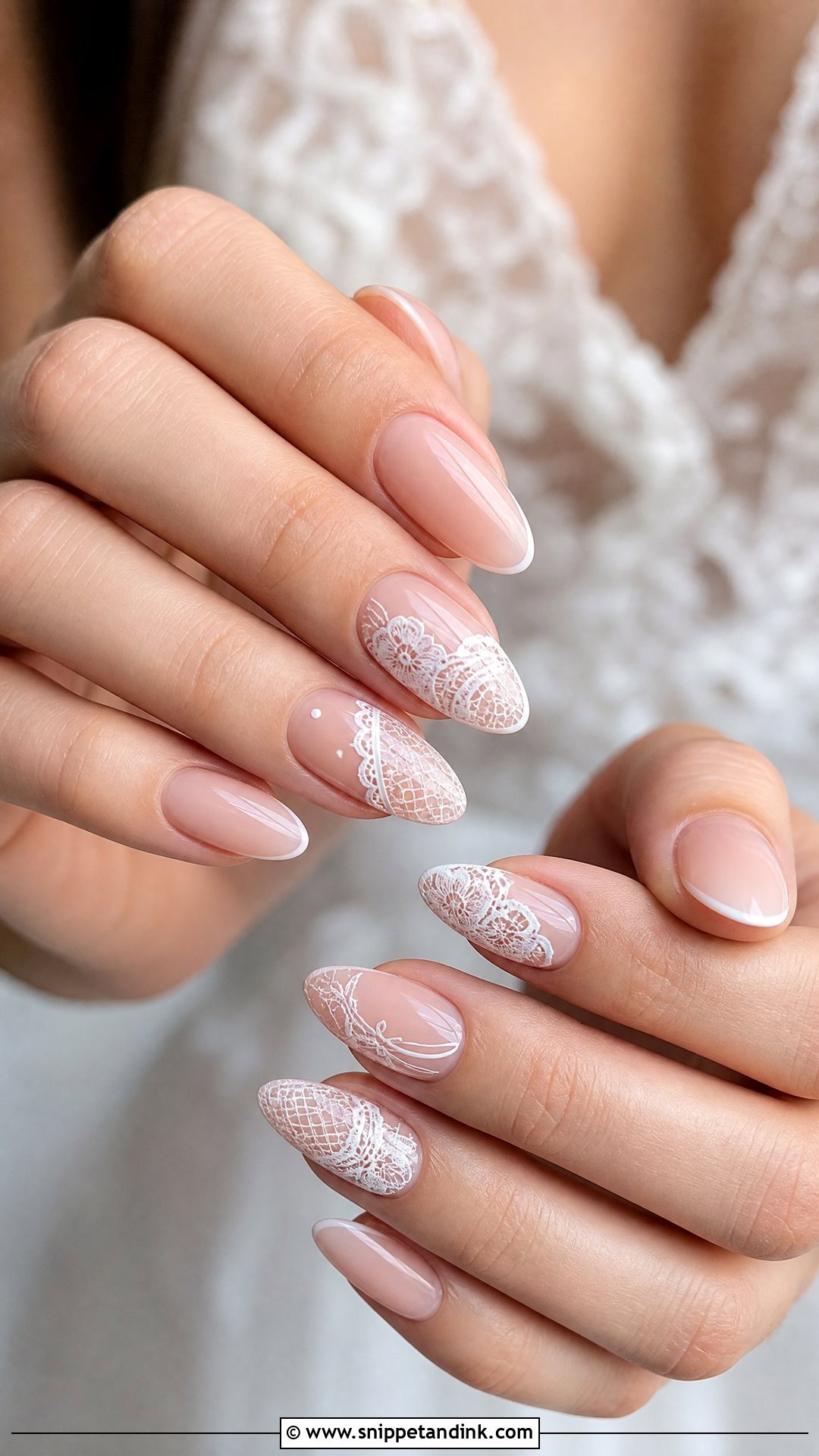 Lace Detail Wedding Nails - Snippet and Ink - 25 Wedding Party Nails