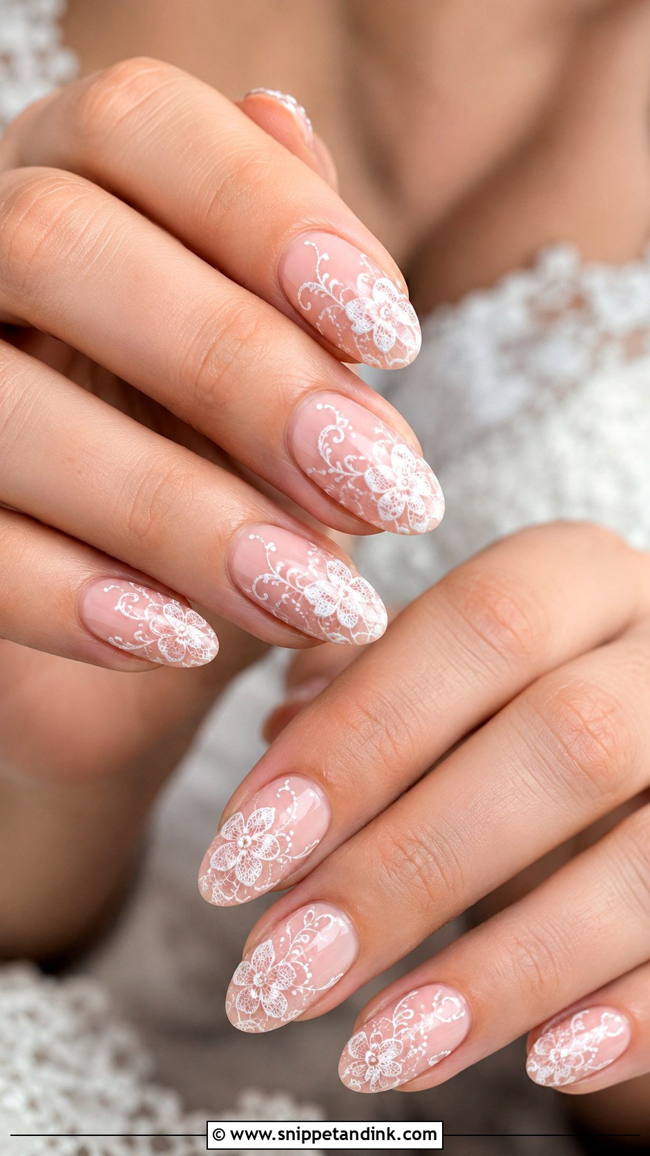 Lace Floral Wedding Nails - Snippet and Ink - 20 Wedding Nails Flowers