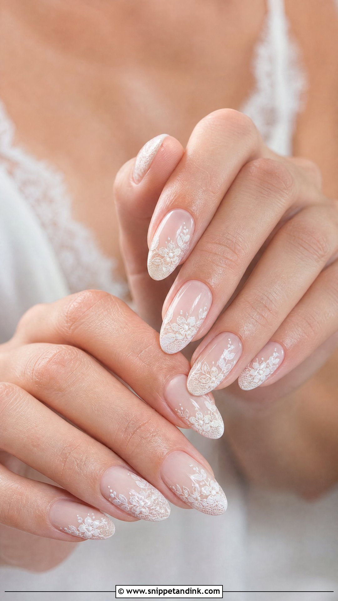 Lace Floral Wedding Nails - Snippet and Ink - 25 Floral Wedding Nails