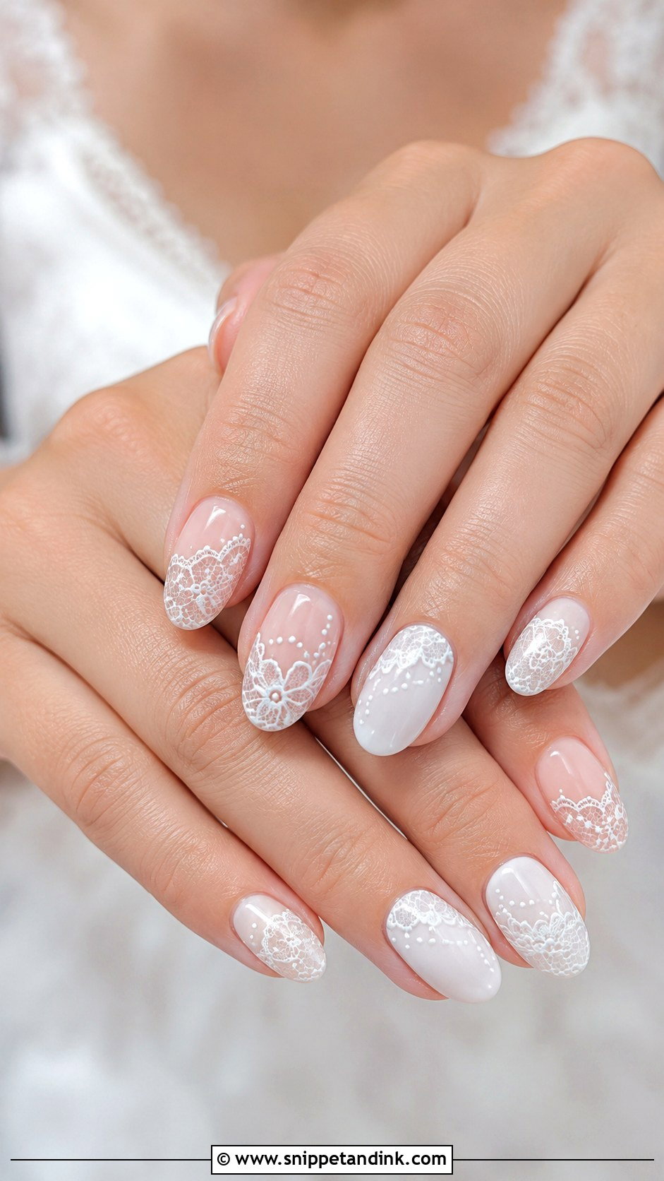 Lace Floral Wedding Nails - Snippet and Ink - 20 Floral Wedding Nails for Bride