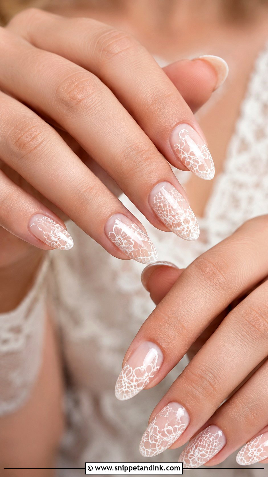 Lace Flower Wedding Nails - Snippet and Ink - 20 Flower Wedding Nails