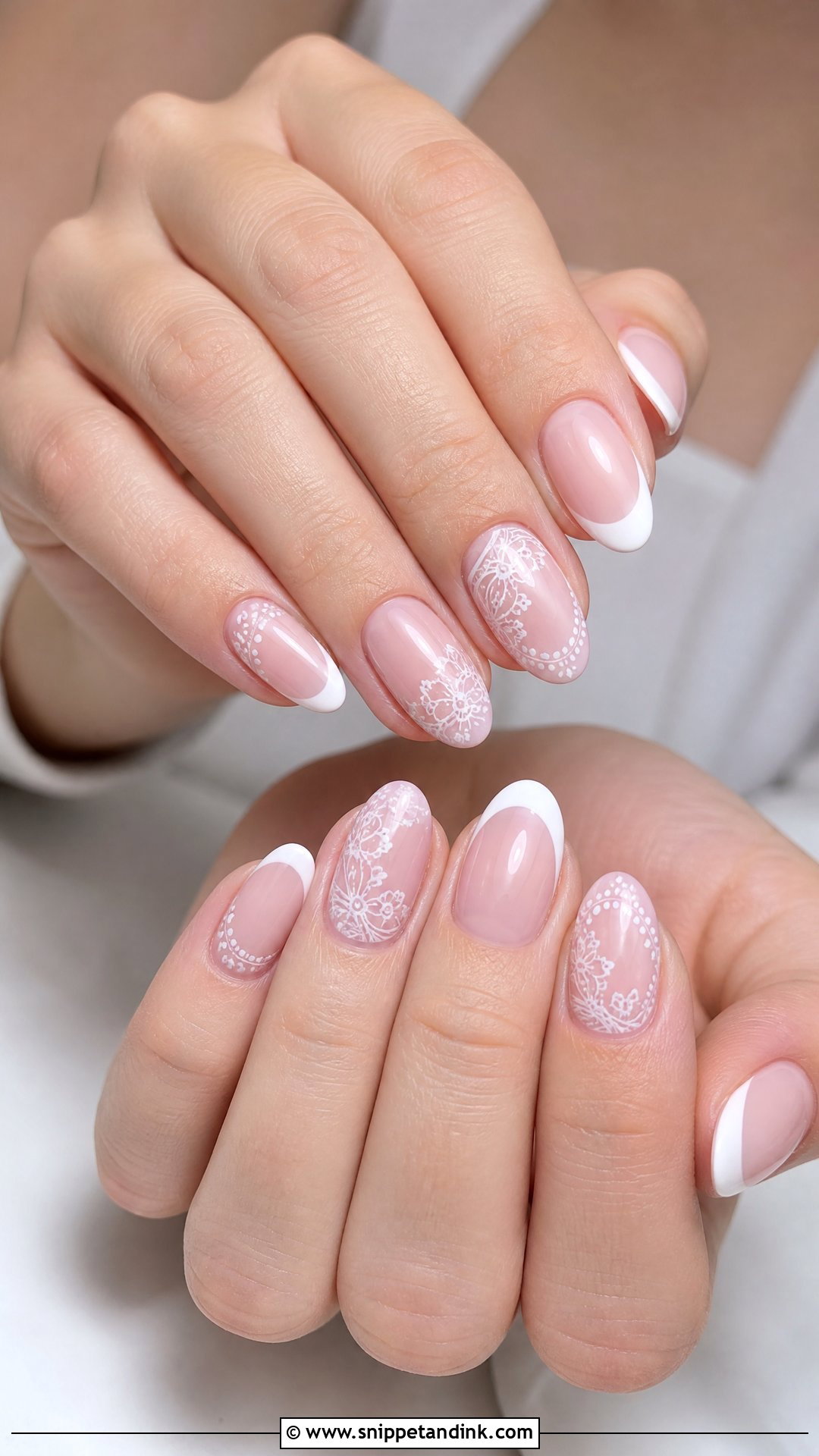 Lace French Bridal Manicure - Snippet and Ink - 25 Bridal French Manicure Ideas