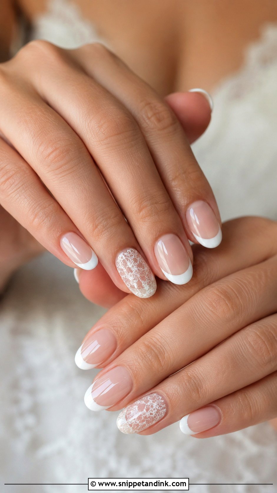 Lace French Manicure Wedding Nails - Snippet and Ink - 20 French Manicure Wedding Nails
