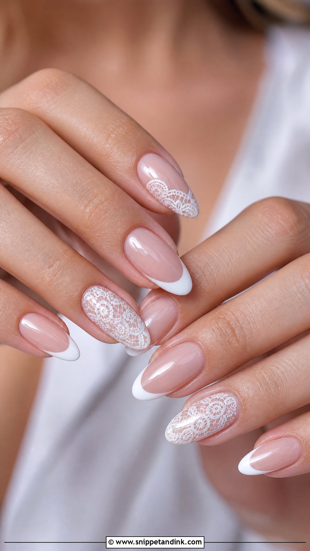 Lace French Tip Wedding Nails - Snippet and Ink - 25 French Tip Wedding Nails for Bride