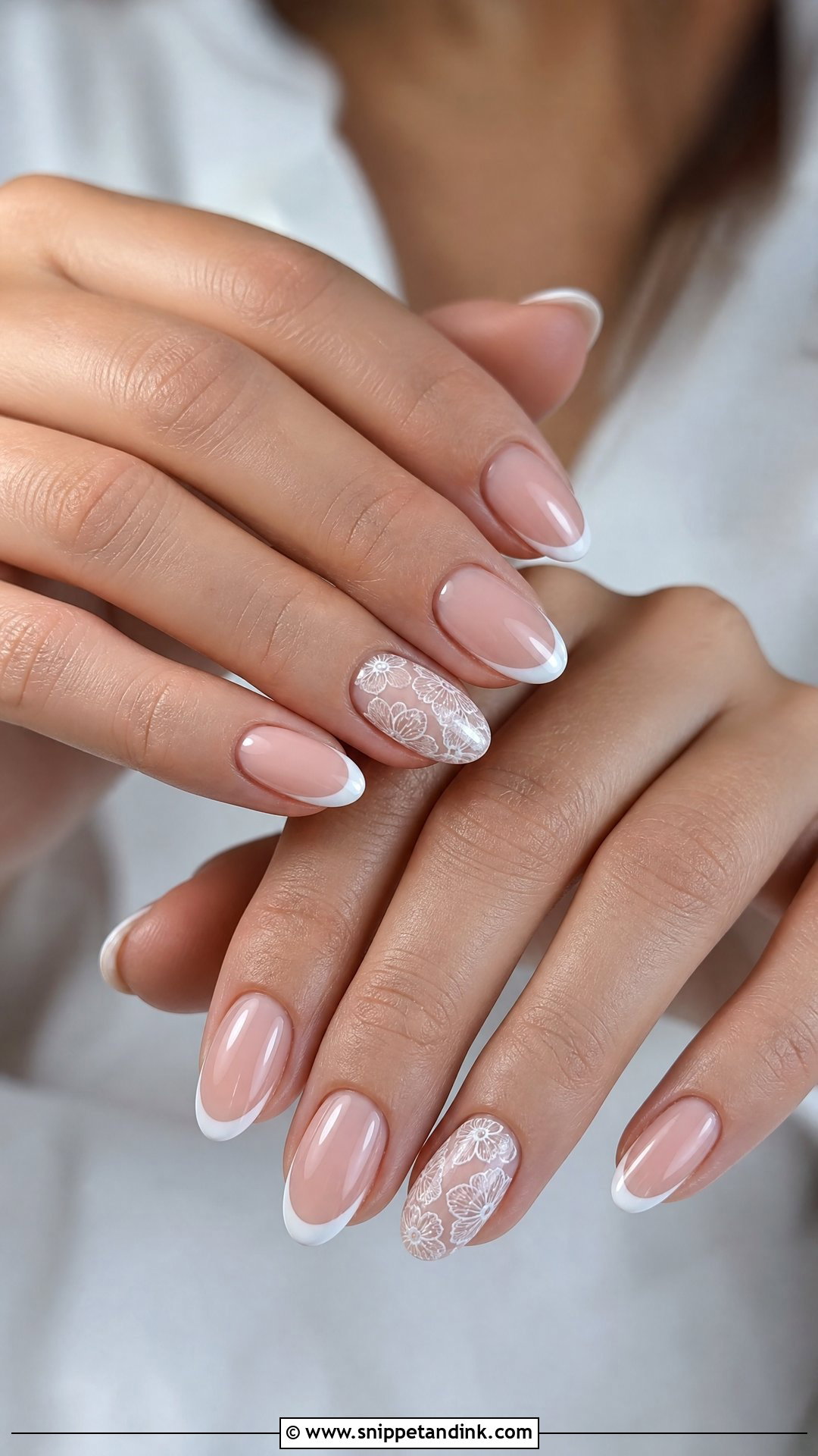 Lace French Tip Wedding Nails - Snippet and Ink - 25 French Tip Wedding Nails