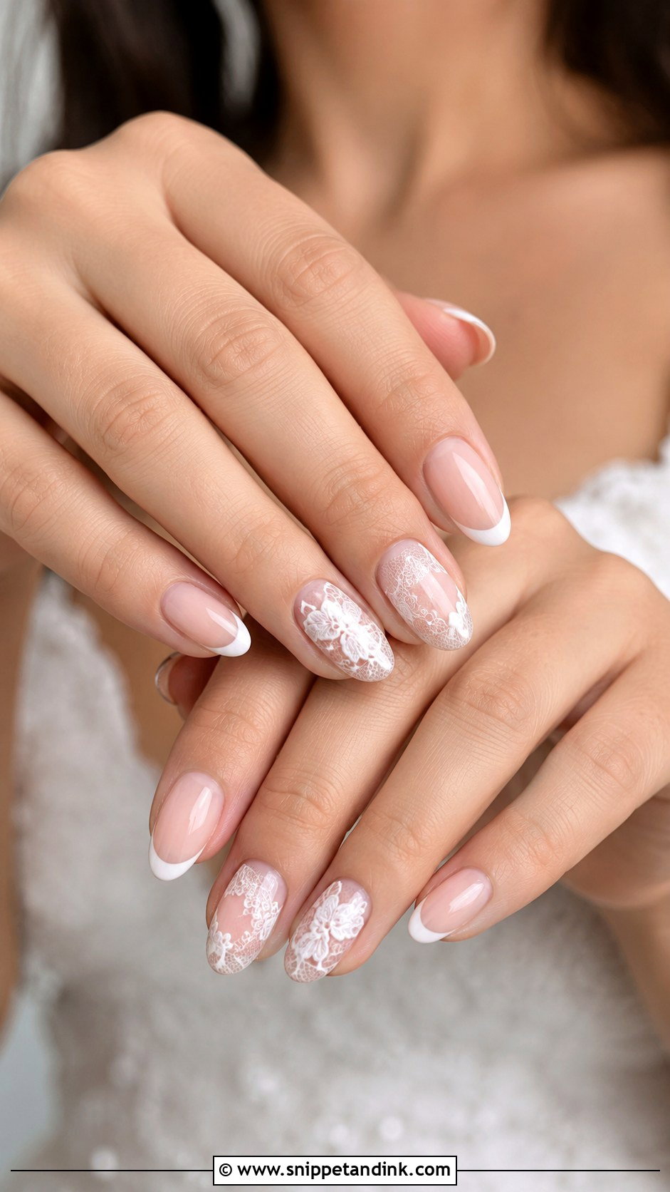 Lace French Wedding Nails - Snippet and Ink - 20 French Nails Wedding Brides