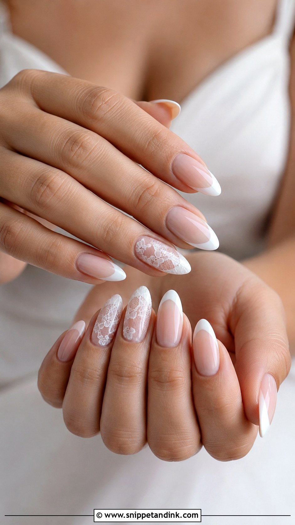 Lace French Wedding Nails - Snippet and Ink - 20 French Nails for Wedding