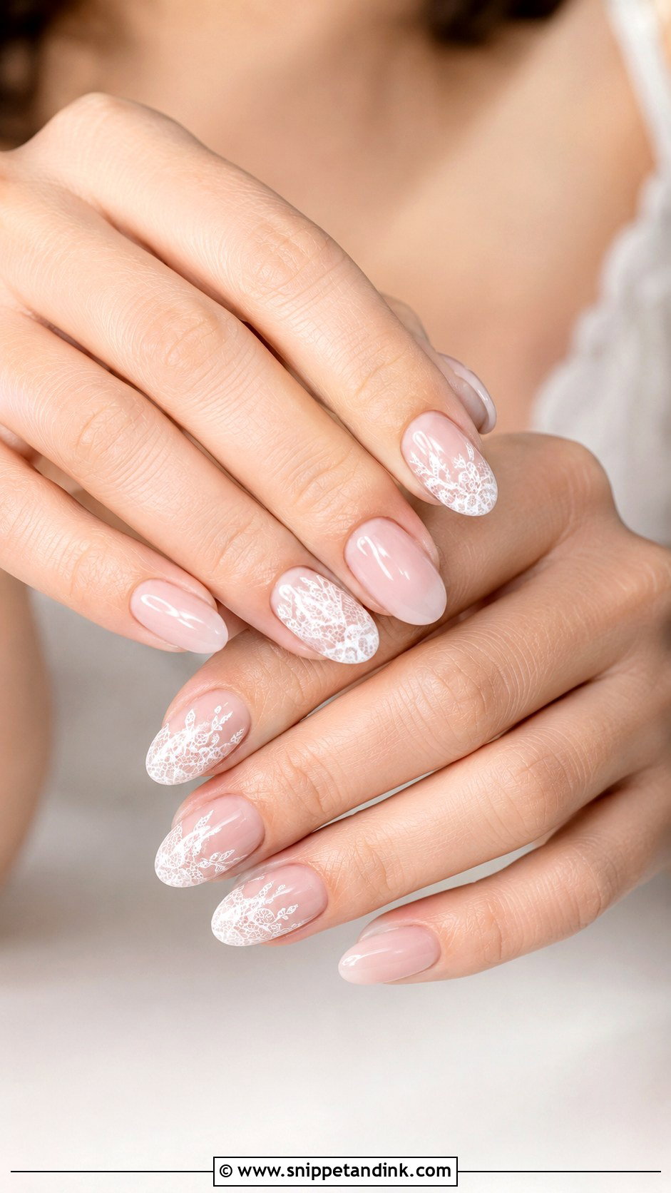 Lace Gel Bridal Nails - Snippet and Ink - 20 Gel Wedding Nails for Bride