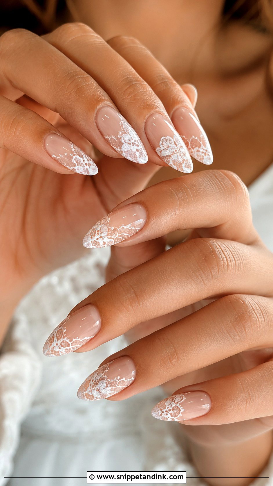 Lace Gel Nails For Bride Wedding - Snippet and Ink - 20 Gel Nails for the Bride Wedding