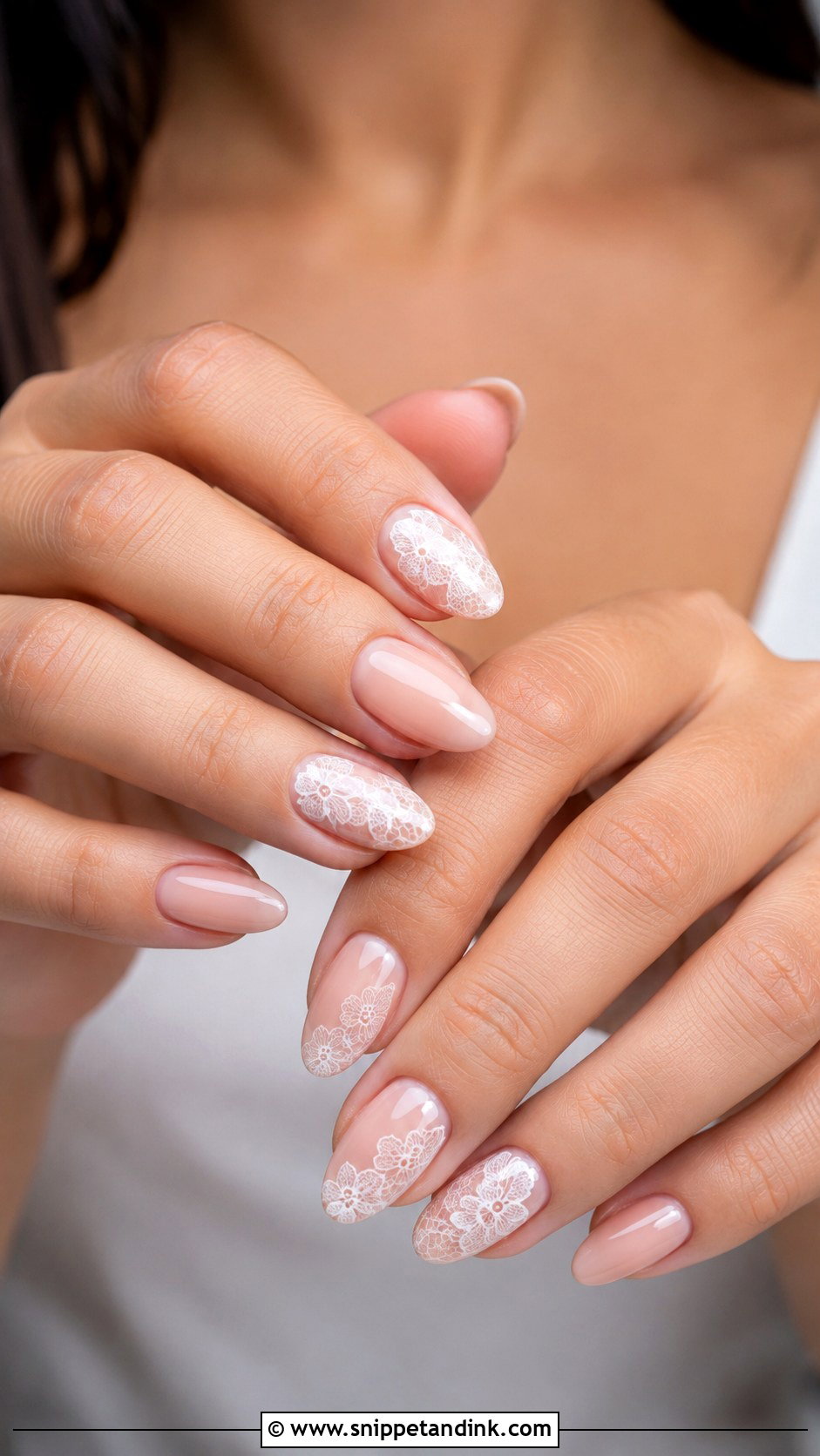 Lace Gel Wedding Nails - Snippet and Ink - 20 Classy Gel Wedding Nails for Bride