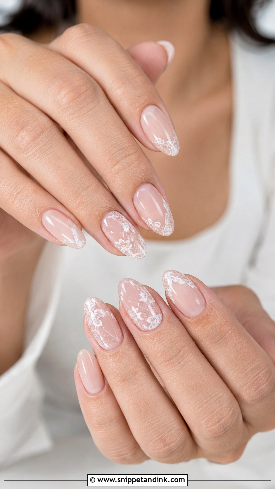 Lace Gel X Wedding Nails - Snippet and Ink - 20 Gel X Wedding Nails