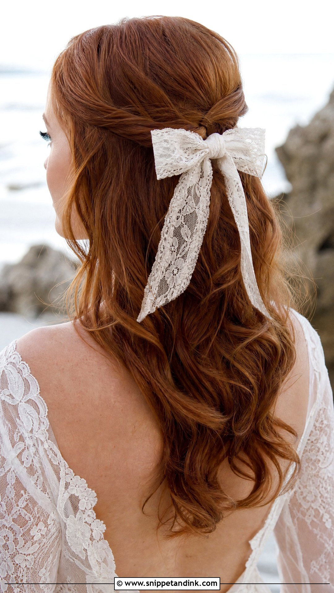 Lace Hair Bow For Beach Wedding - Snippet and Ink - 15 Beach Wedding Hair Accessories