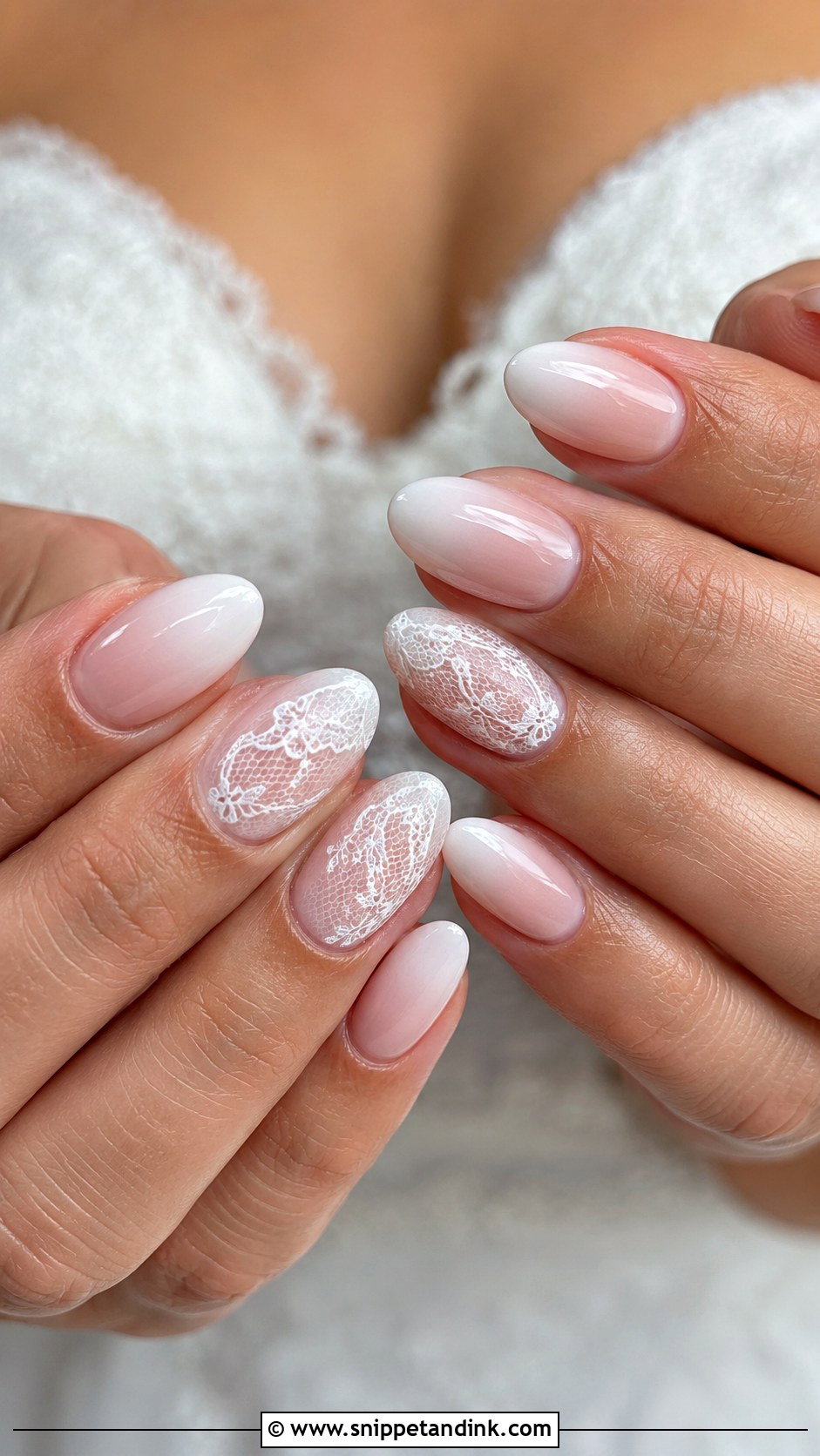 Lace Ombre Wedding Nails - Snippet and Ink - 20 Ombre Wedding Nails for Bride