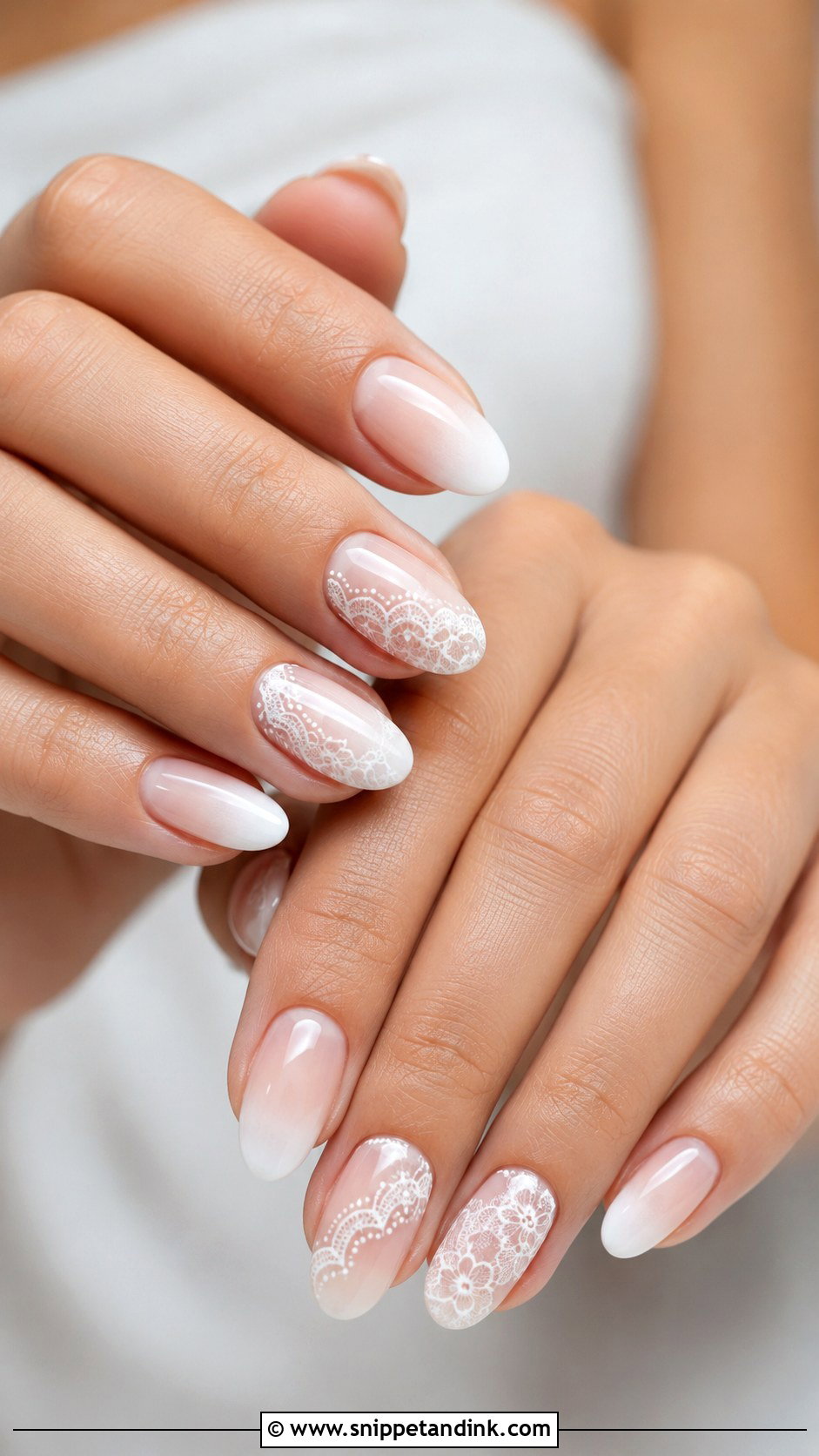 Lace Ombre Wedding Nails - Snippet and Ink - 20 Ombre Wedding Nails Brides