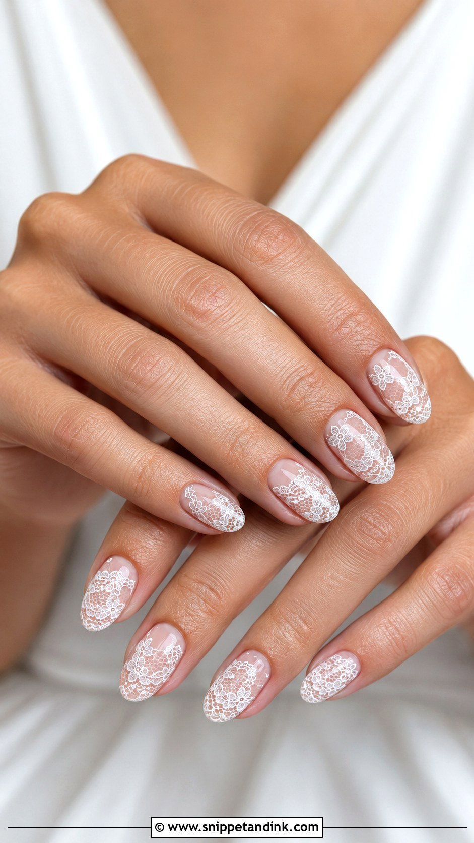 Lace Press On Wedding Nails - Snippet and Ink - 20 Press on Wedding Nails