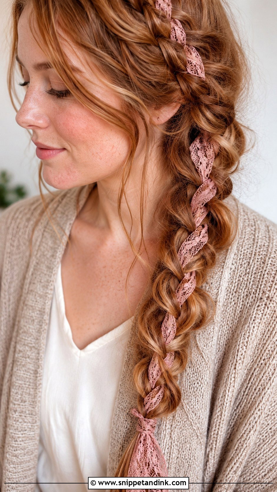 Lace Ribbon Braid - Snippet and Ink - 15 Valentines Hair Accessories