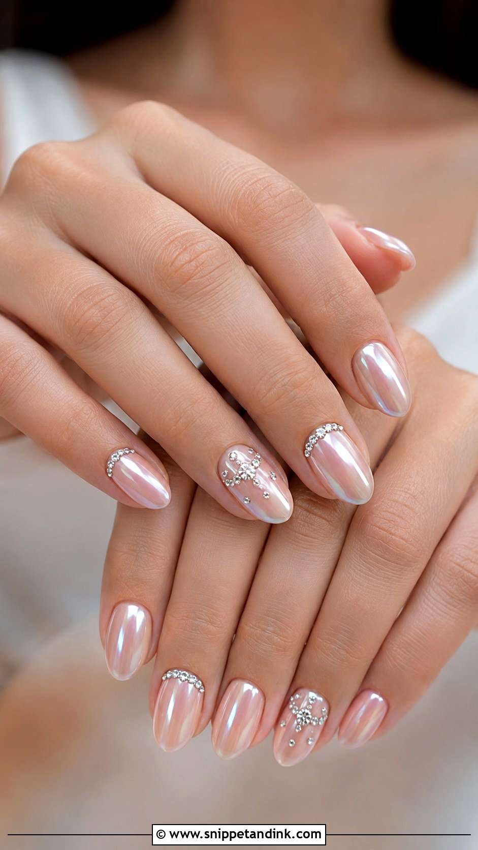 Lace Sparkle Bridal Nails - Snippet and Ink - 20 Sparkle Bridal Wedding Nails for Bride