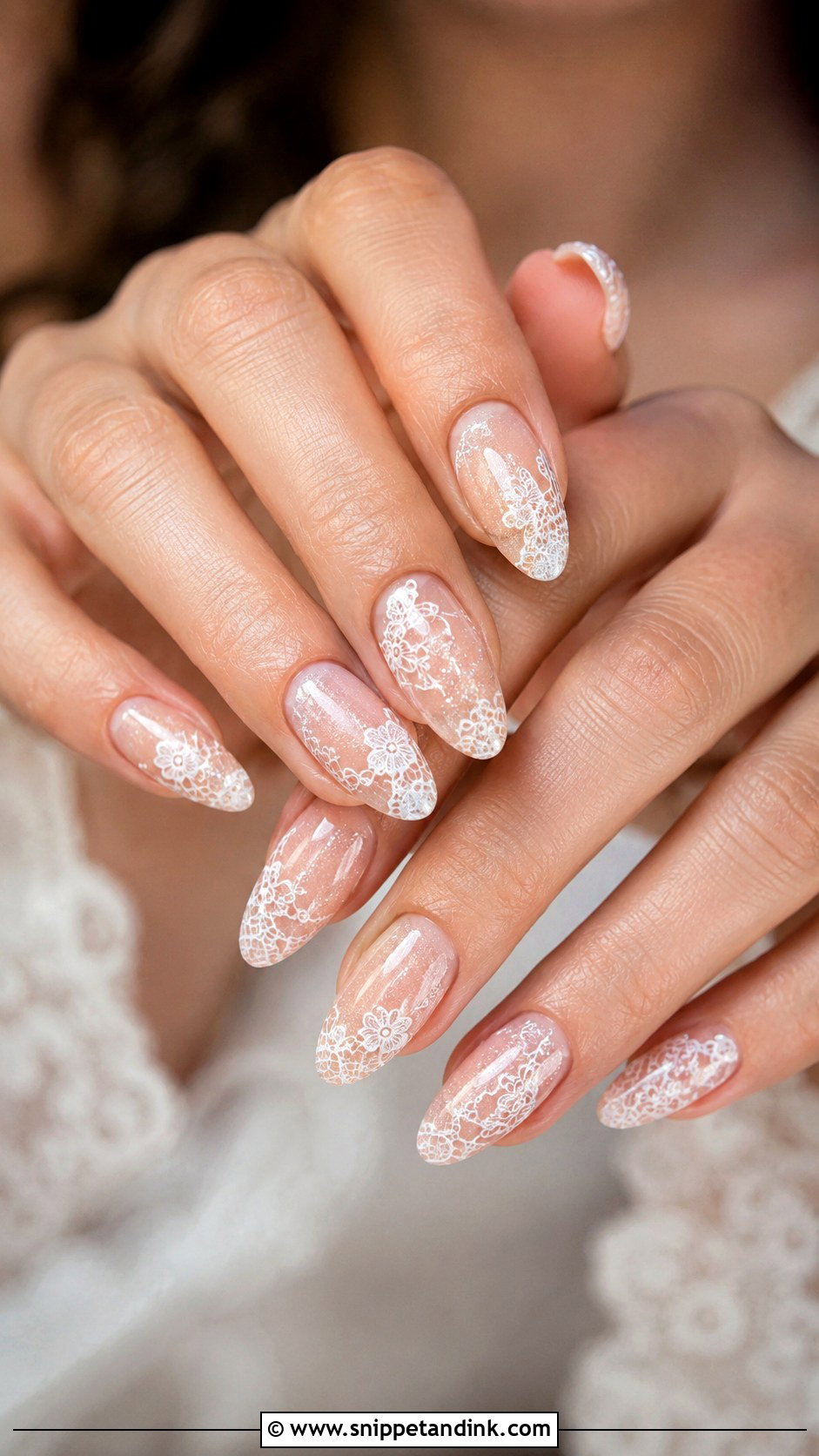 Lace Sparkle Wedding Nails - Snippet and Ink - 20 Sparkle Wedding Nails