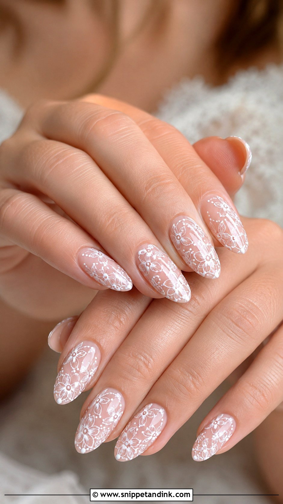 Lace Spring Bridal Nails - Snippet and Ink - 20 Spring Bridal Nails