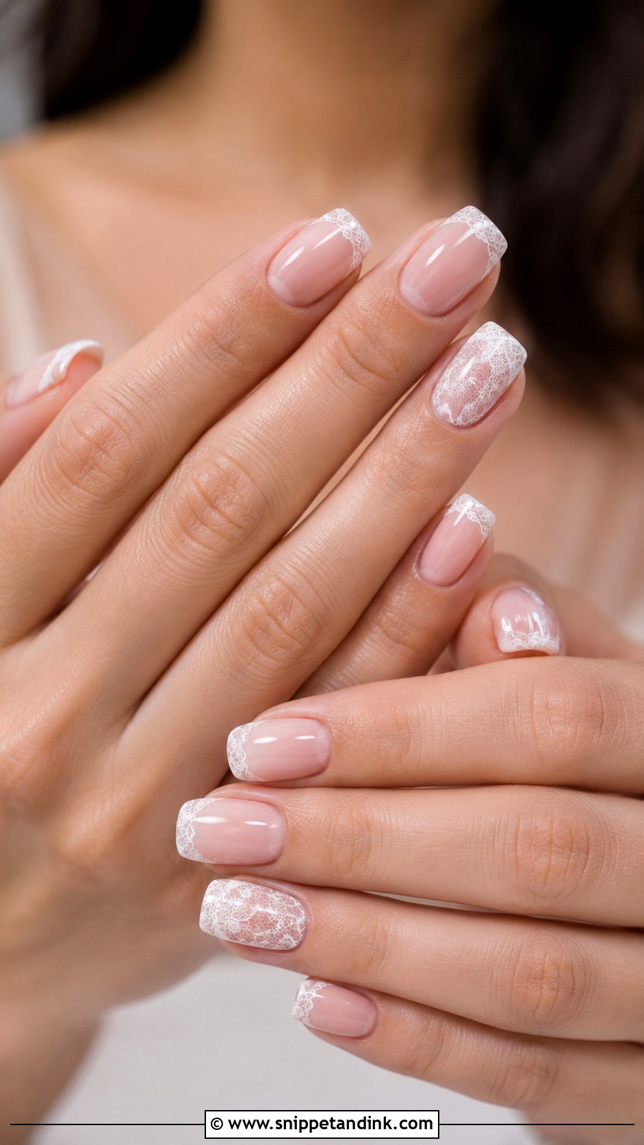 Lace Squoval Wedding Nails - Snippet and Ink - 20 Squoval Wedding Nails