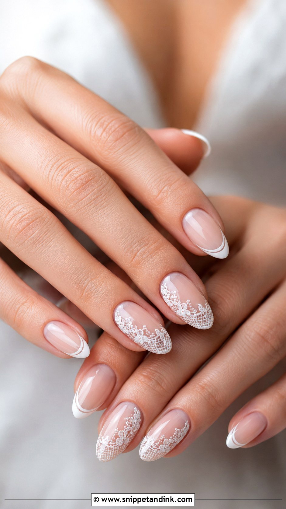 Lace Wedding Almond Nails - Snippet and Ink - 20 Almond Nails Designs Wedding