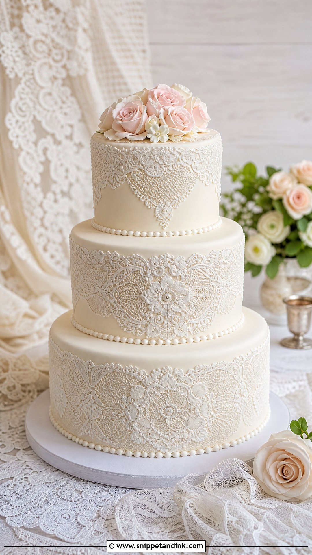 Lace Wedding Cake - Snippet and Ink - 20 Vintage Wedding Cakes