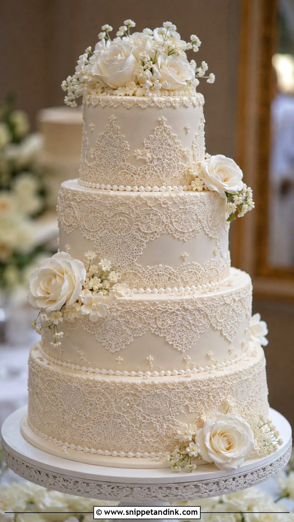 Lace Wedding Cake - Snippet and Ink - 20 Elaborate Cakes for Wedding