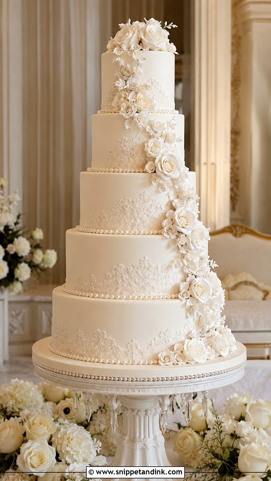 Lace Wedding Cake - Snippet and Ink - 20 Elegant Royal Wedding Cakes