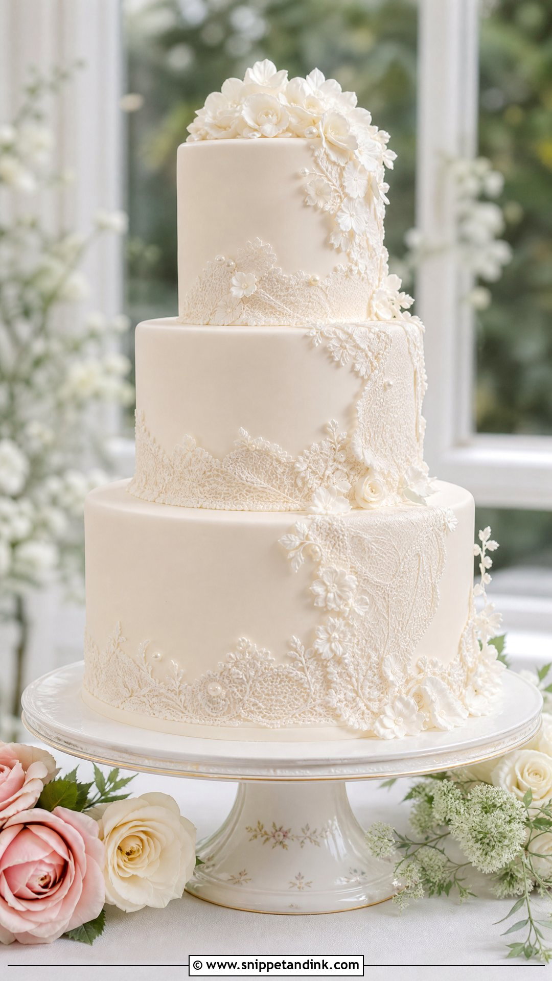 Lace Wedding Cake - Snippet and Ink - 20 Luxury Wedding Cake Designs