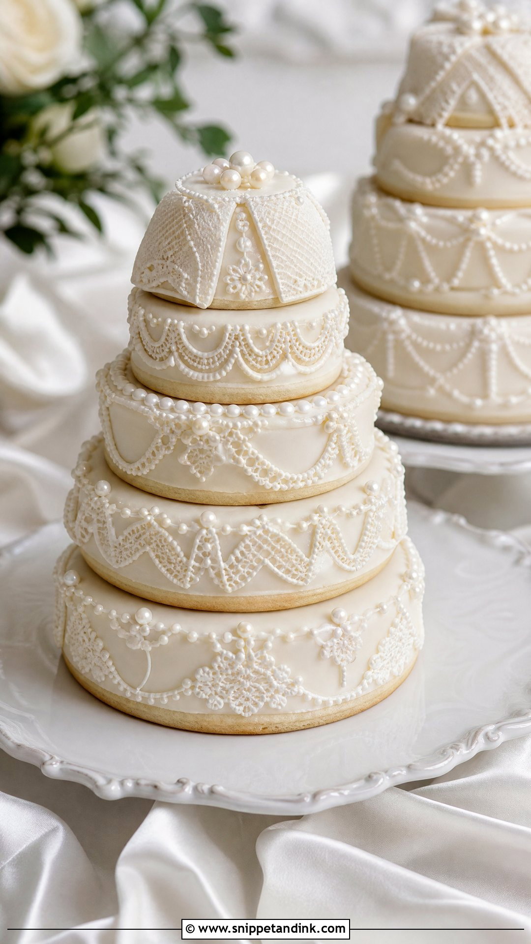 Lace Wedding Cake Cookies - Snippet and Ink - 30 Wedding Cake Cookies