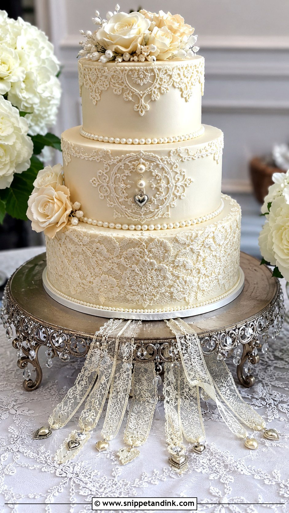 Lace Wedding Cake Pull - Snippet and Ink - 20 Wedding Cake Pulls