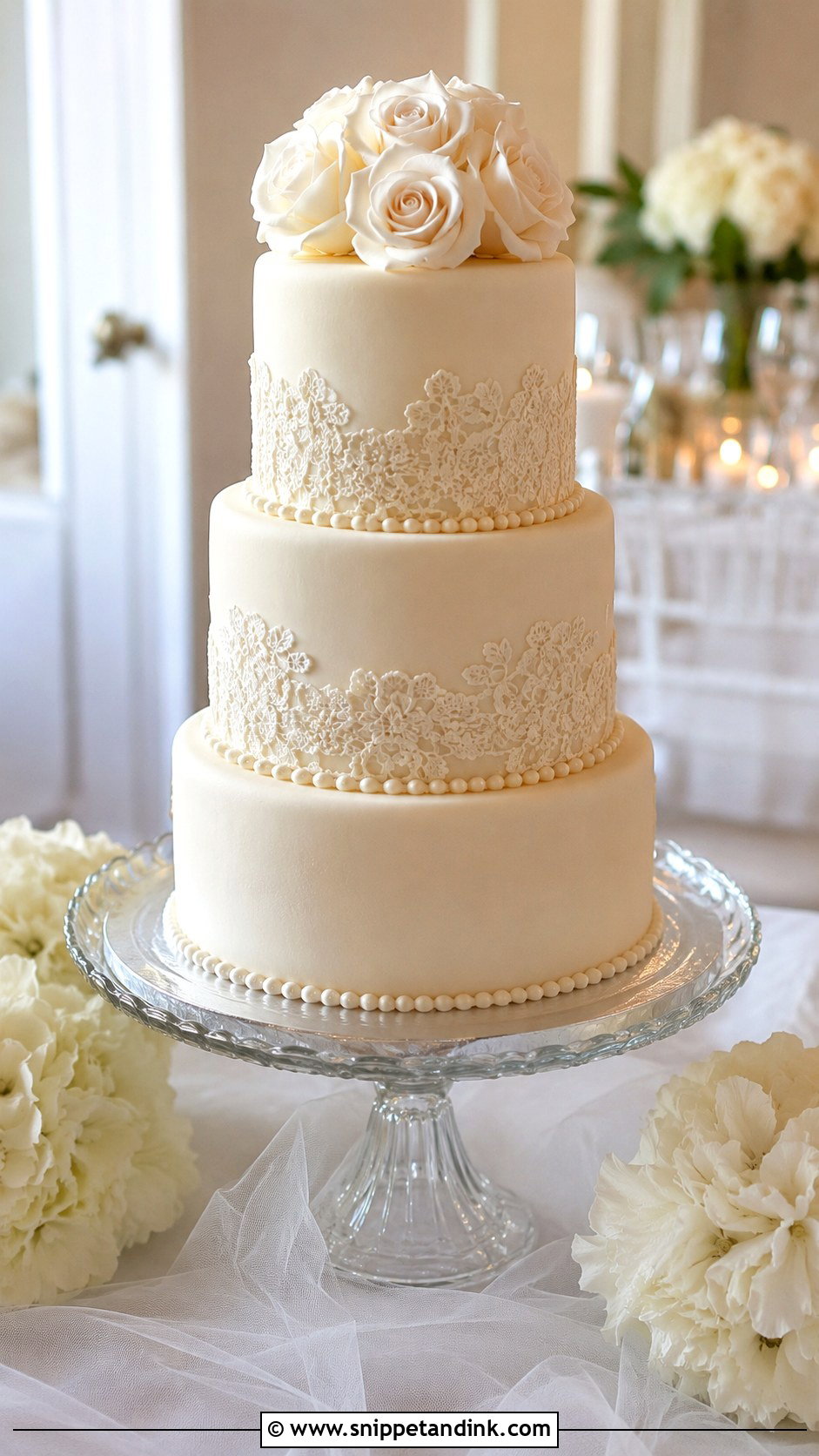 Lace Wedding Cake - Snippet and Ink - 20 Charm Cake Ideas for Wedding
