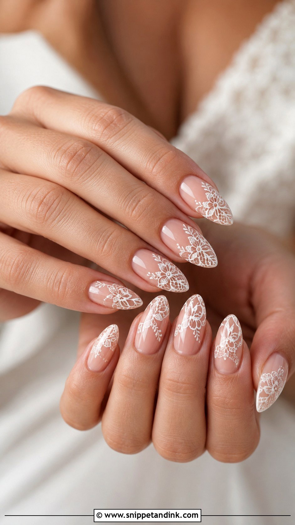Lace Wedding Dip Nails - Snippet and Ink - 20 Wedding Dip Nails for Bride