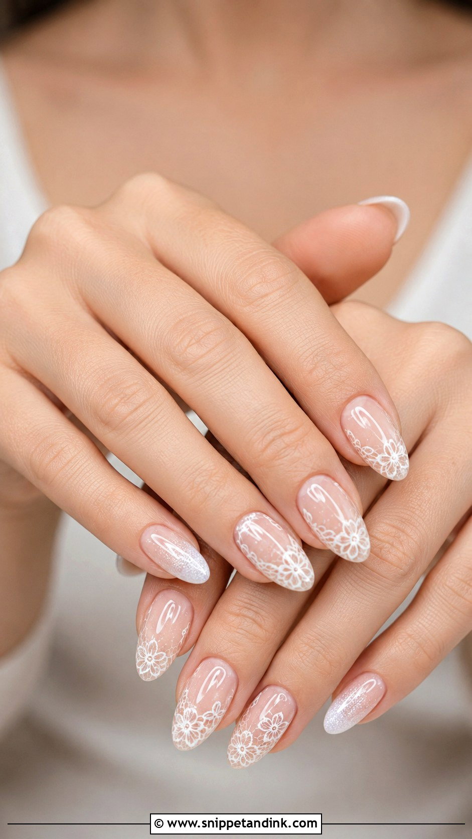 Lace Wedding Dip Nails - Snippet and Ink - 20 Wedding Dip Nails