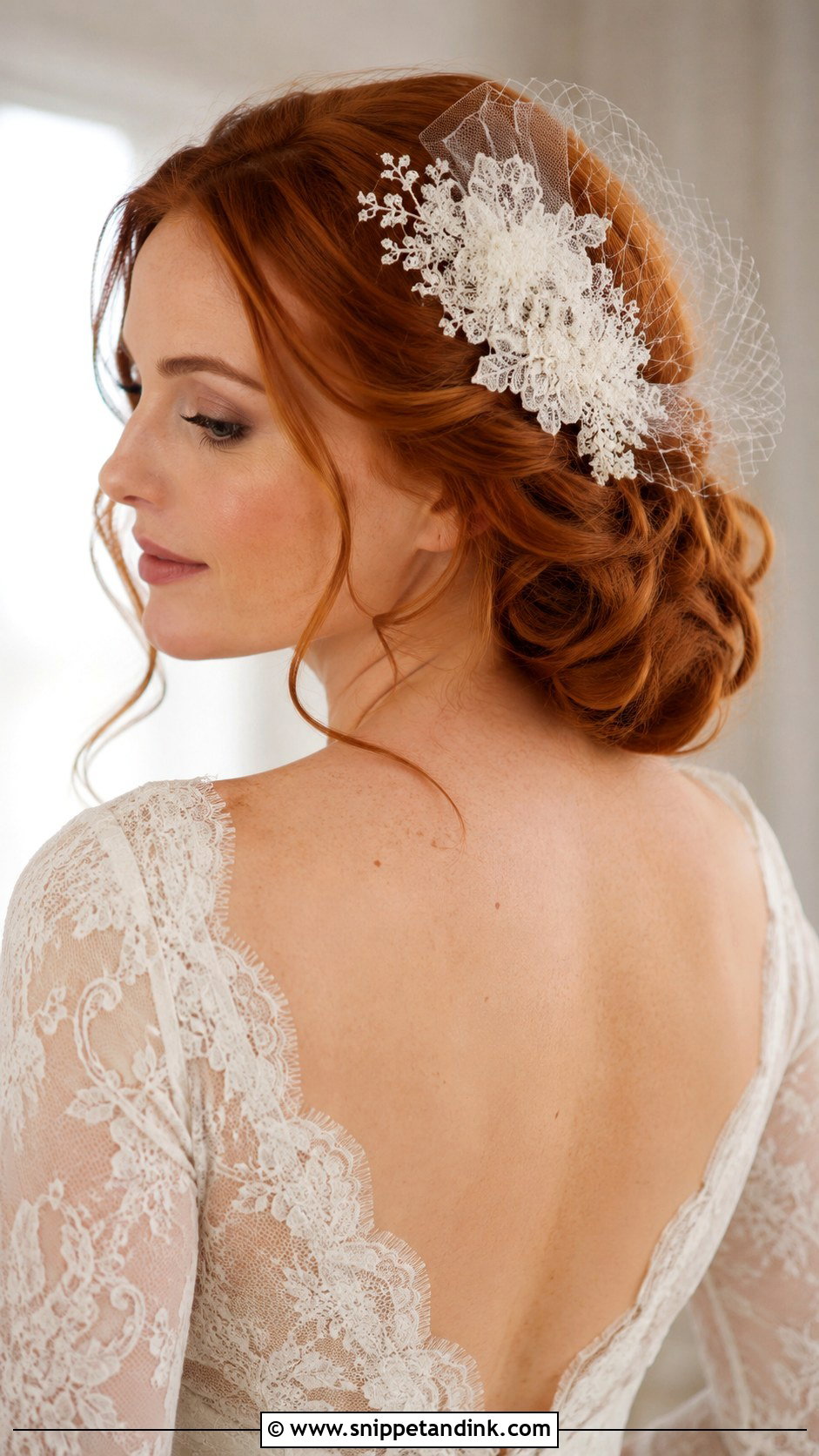 Lace Wedding Hair Fascinator - Snippet and Ink - 15 Wedding Hair Fascinator Ideas