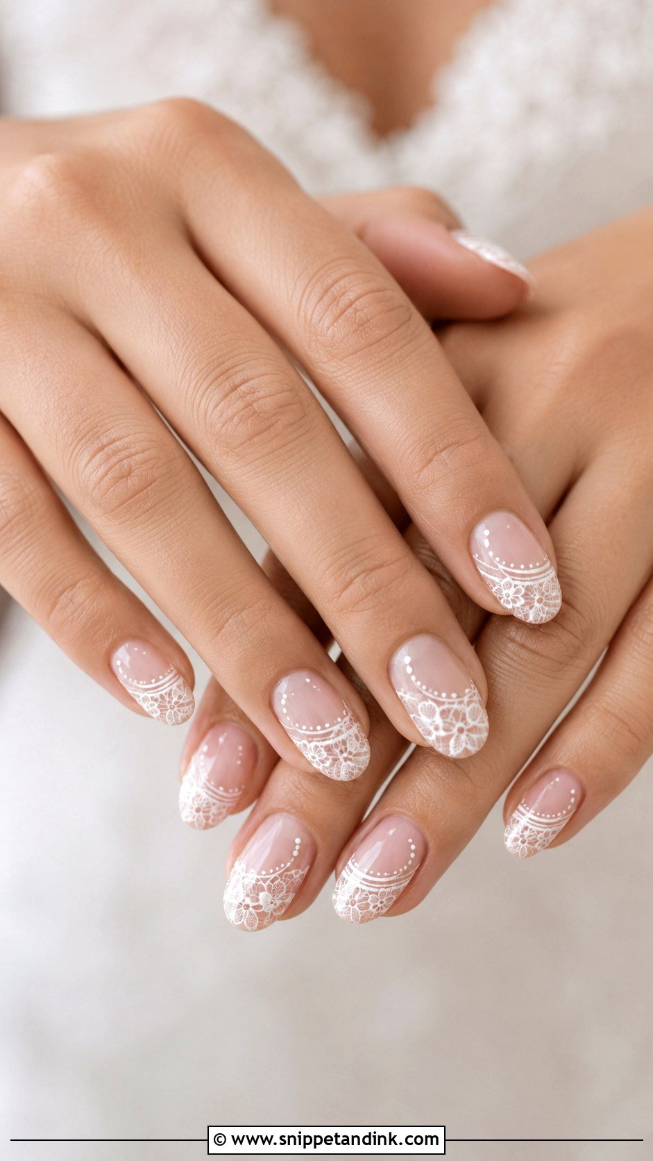 Lace Wedding Manicure - Snippet and Ink - 20 Wedding Manicure for Bride Ideas